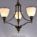 Axyaa European Oil Rubbed Bronze Chandelier with Glass Shades for Living Room & Kitchen