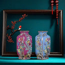 Axyaa Gold Painted Enamel Porcelain Vase - Home Office Decor Craft Item