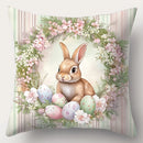 Easter Egg Wreath Bunny Pattern Cushion Cover for Axyaa Brand Home Décor