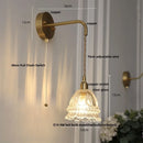 Axyaa Amber Glass LED Wall Sconce Pull Chain Switch Nordic Modern Design