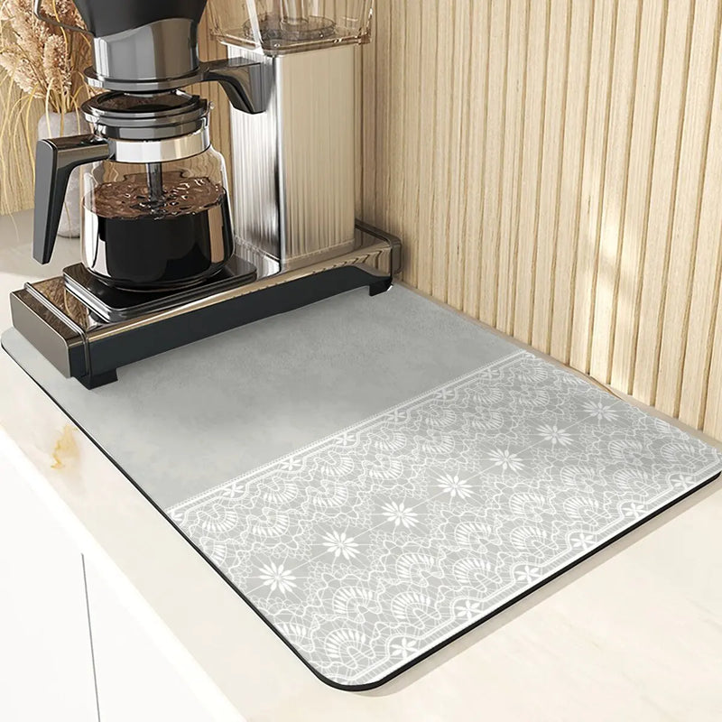 Axyaa Stripe Print Kitchen Drying Mat - Stylish & Absorbent Bar Decoration and Mouse Pad