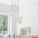 Axyaa Clear Glass LED Chandelier Light: Modern Living Room & Dining Room Bubble Pendant