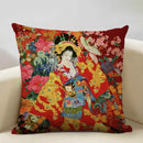 Axyaa Classic Japanese Lady Cushion Cover 45x45cm Home Decor Pillowcase