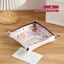 Axyaa PU Leather Desktop Organizer Tray for Home Decor and Storage