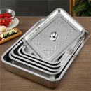 Axya Stainless Steel Grill Fish Tray Rectangular Plate BBQ Food Container
