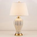 Axyaa White Ceramic Table Lamp: Luxury Modern Bedroom Decor, European Design for Warmth