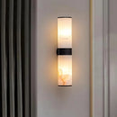 Axyaa Copper Marble Wall Lamp: Modern Stone Light for Living Room, Bedroom, Foyer