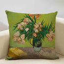 Axyaa Sunflower Oil Printed Cushion Cover - Van Gogh Inspired Decor Pillow Case