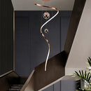Axyaa Modern Stair Chandelier: LED Pendant Light for Living Room