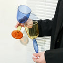 Axyaa Burgundy Colored Goblet Glass Wine Glass Cup for Drinkware Lovers