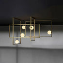 Axyaa Mondrian Glass Rectangular Chandelier for Villa Living Room Hotel Shop