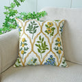 Axyaa Embroidered Flowers Cotton Pillowcase - Home Decor Pillow Cover