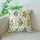 Axyaa Embroidered Flowers Cotton Pillowcase - Home Decor Pillow Cover