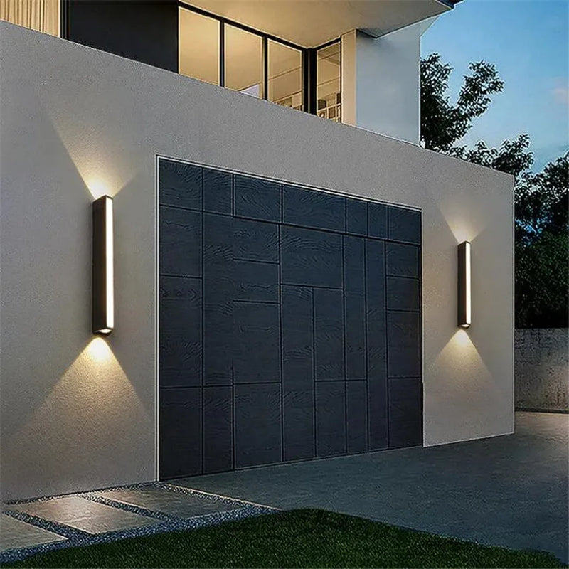 Axyaa Black LED Aluminum Wall Lamp for Bedroom & Outdoor Lighting