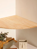 Axyaa Scalloped Corner Floating Wall Shelf Storage Rack Wooden Home Decor Shelf