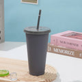 Axyaa 710ml Macaron Plastic Straw Cup - Large Capacity, Reusable, Ideal for Parties & Coffee