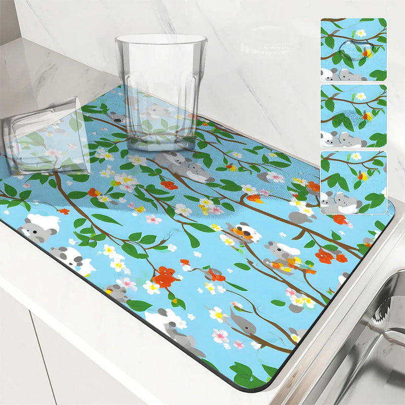 Axyaa Diatom Mud Kitchen Drain Pads - Absorbent Tableware Mat