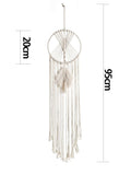 Axyaa Circular Leaf Macrame Dreamcatcher: Boho Home Wall Hanging for Aesthetic Room Decor