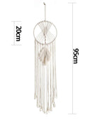 Axyaa Circular Leaf Macrame Dreamcatcher: Boho Home Wall Hanging for Aesthetic Room Decor