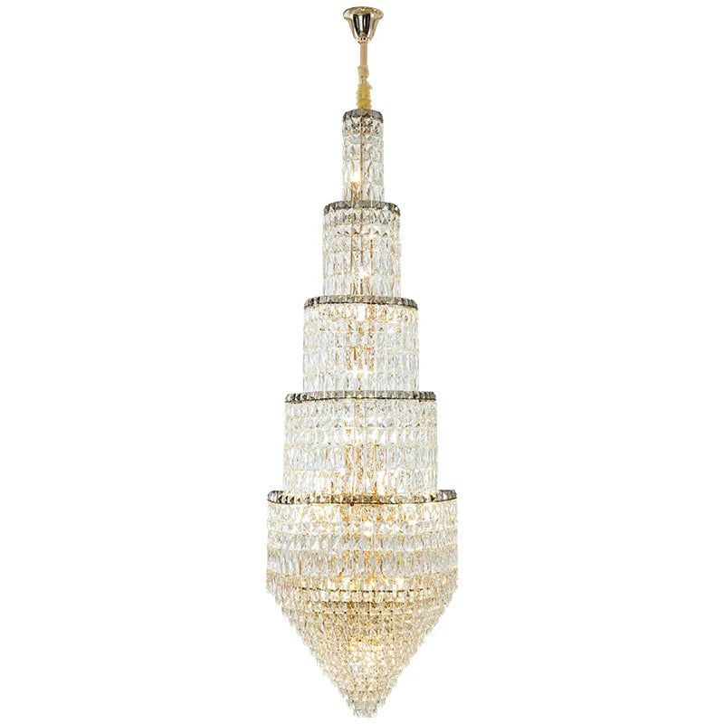 Axyaa Crystal Hollow Chandelier: Elegant Fashion Lighting for Duplex Villa Hall