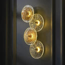 Modern Gold Metal Glass Wall Scones for Home Decor by Axyaa