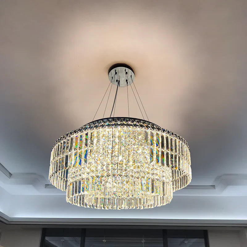 Luxury Crystal Chandelier by Axyaa: Elegant Pendant Light for Home Living Room