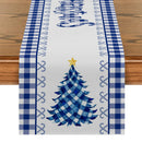 Axyaa Christmas Tree Candy Plaid Table Runner for Wedding Holiday Party Decor