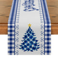 Axyaa Christmas Tree Candy Plaid Table Runner for Wedding Holiday Party Decor