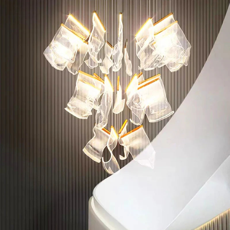 Axyaa Nordic Stair Chandelier Living Room Dining Pendant Ceiling Light