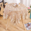 Axyaa Lace Table Cover: Embroidered Luxury Dining Tablecloth for Home Decor & Wedding