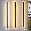 Axyaa Outdoor LED Wall Light - Minimalist, Waterproof Linear Fixture for Villa & Exterior Walls