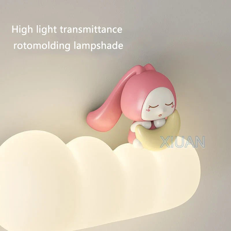 Axyaa Caterpillar Rabbit Moon Sun LED Wall Light for Nursery School