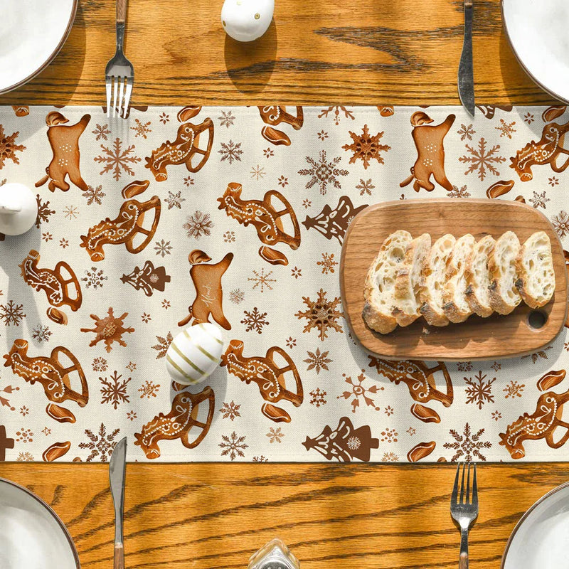 Axyaa Christmas Tree Table Runner - Rustic Dining & Party Decor