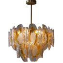 Axyaa Vintage Amber Glass Chandelier: Mid-Century American Style Light for Living Room