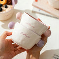 Color Block Binaural Ceramics Bowl Set by Axyaa for Breakfast, Snacks, and Desserts