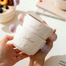 Color Block Binaural Ceramics Bowl Set by Axyaa for Breakfast, Snacks, and Desserts