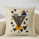Axyaa Geometry Cushion Cover - 45x45cm Linen Pillow Case for Home Decor