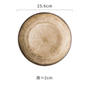 Axyaa Ceramic Shallow Plates Set for Molecular Cuisine Display and Steak - Retro Kiln Style