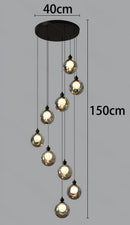 Axyaa Crystal Chandelier Stair Pendant Lamp Living Room Lights