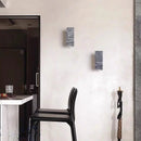 Axyaa Vintage Industrial LED Wall Light Fixture Stone Wood Square Wabi Sabi