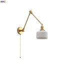 Axyaa Ceramic LED Wall Sconce Pull Chain Switch for Bedroom Bathroom Mirror Stair