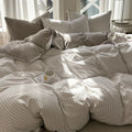 Axyaa Stripe Style Bedding Set: Soft Duvet Cover, Comfortable Sheet Set, & Pillowcase