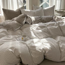 Axyaa Stripe Style Bedding Set: Soft Duvet Cover, Comfortable Sheet Set, & Pillowcase