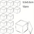 Axyaa Mini Acrylic Storage Boxes with Lids - Clear Square Display Containers