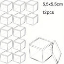 Axyaa Mini Acrylic Storage Boxes with Lids - Clear Square Display Containers