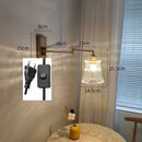 Axyaa Glass LED Wall Sconce Arm Rotate Bedroom Living Room Lights