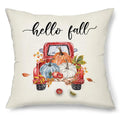 Harvest Pumpkin Truck Maple Leaf Pillow Case for Autumn Home Decor - Axyaa
