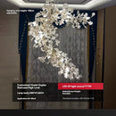 Axyaa White Ginkgo Leaf Chandeliers: Modern Porcelain Lighting for High Ceilings