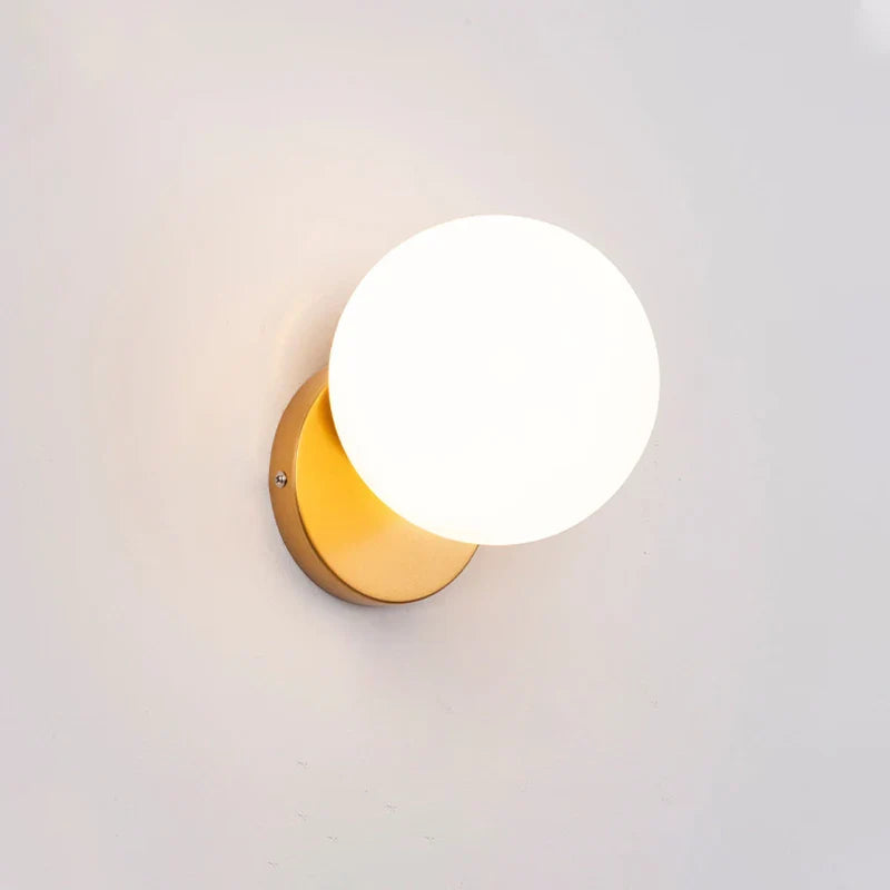 Axyaa Modern Glass Wall Lamp Gold Finish Up Down LED Light