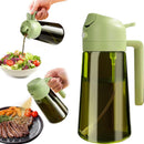 Axyaa Dark Green Glass Oil Sprayer 2-in-1 Olive Oil Dispenser Bottle